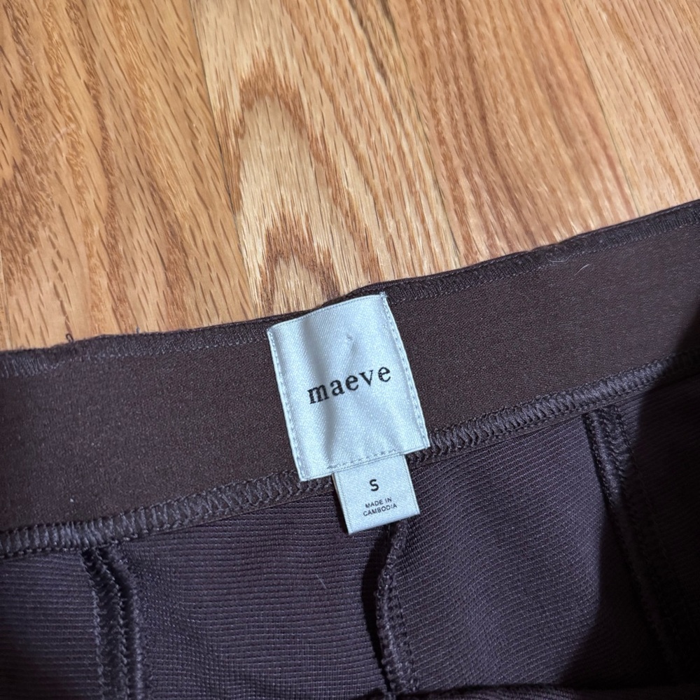 Anthropologie Maeve Flare ribbed brown pants - Picture 3 of 4